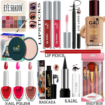 G4U All in One Makeup Set for Beginners and Professionals V24(Pack of 17)