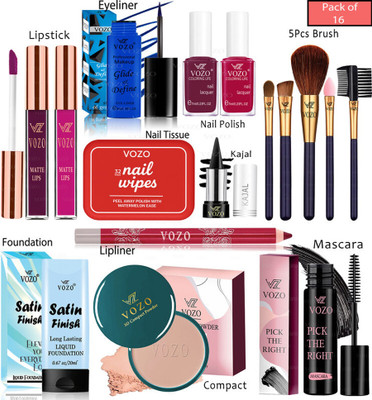 VOZO Bridal Makeup Kit Combo Collection 16 Must-Have Beauty Essentials 518(Pack of 16)
