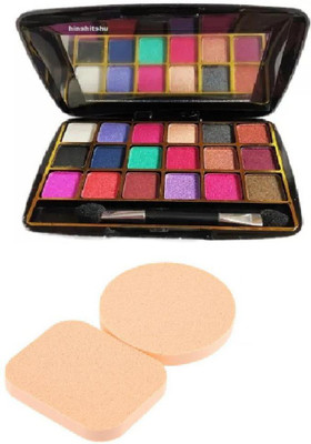 HINSHITSHU J 18 Colors Mini Eye Shadow Palette With 2 in 1 Blender Puff