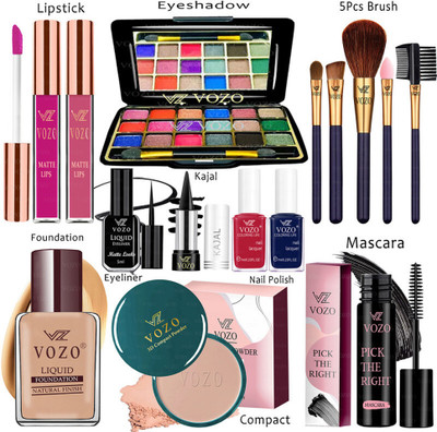 VOZO Makeup Kit Sets One-stop Beauty Package for Beginners and Professionals VT-321(Pack of 15)