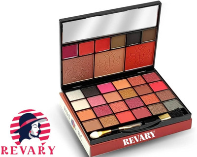 revary Professional 35-in-One Makeup Kit with Mirror - Includes 24 Eyeshadow Palette-AB