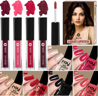 NOY Nail Polish And Liquid Lipstick Combo for Every Occasion(Pack of 10)