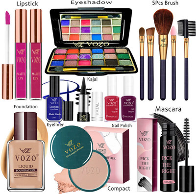 VOZO Makeup Kit Sets One-stop Beauty Package for Beginners and Professionals 213(15 Items in the set)