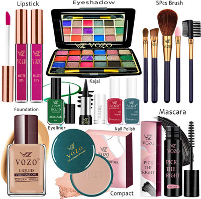 VOZO Makeup Kit Sets One-stop Beauty Package for Beginners and Professionals 261(Pack of 15)