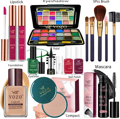 VOZO Makeup Kit Sets One-stop Beauty Package for Beginners and Professionals Set-136(Pack of 15)