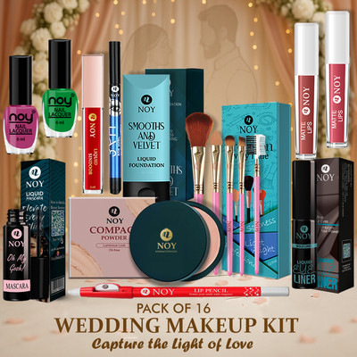 NOY Makeup Set for Girls Long Lasting Bridal Look Combo for Marriage Gift(Pack of 16)
