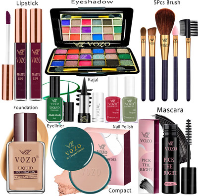 VOZO Makeup Kit Sets One-stop Beauty Package for Beginners and Professionals KT-43(15 Items in the set)