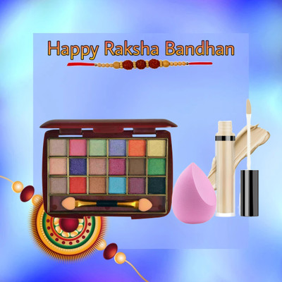 Earthcon Combo Pack Makeup Kit Eye Shadow palette+Puff+Concealer For Women's