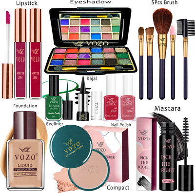 VOZO Makeup Kit Sets One-stop Beauty Package for Beginners and Professionals Set-100(Pack of 15)