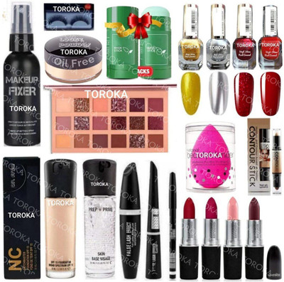 toroka Professional Makeup kit For Girls & Women (Pack of 18 Pcs) MULTI NAIL PAINT