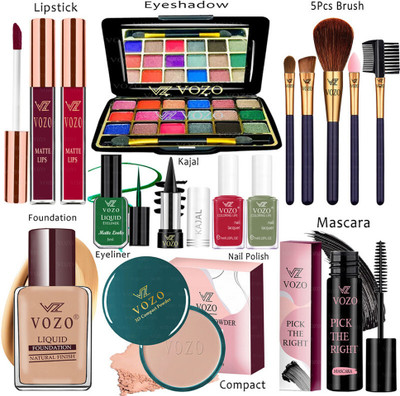 VOZO Makeup Kit Sets One-stop Beauty Package for Beginners and Professionals ST-43(15 Items in the set)