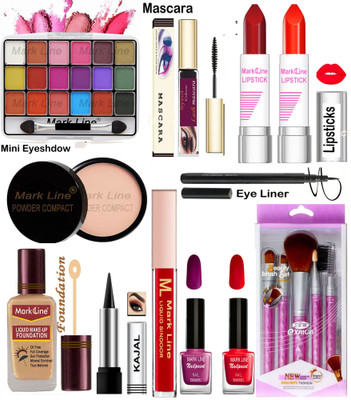 M L Markline Set of 16 pcs Makeup Kit For Women, Party Wear Makeup Kit06(Pack of 16)