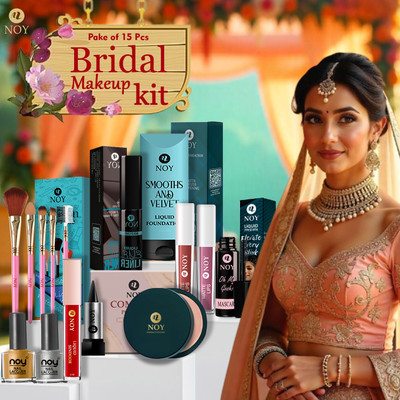NOY Waterproof Bridal Makeup Kit Combo Smooth Texture For Soft Skin Finish(Pack of 15)