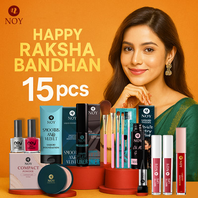 NOY Rakhi Ready Face Combo Waterproof Matte Lipstick Office Use Kit(Pack of 15)