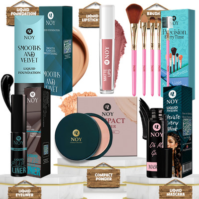 NOY Makeup Kit For College Girls With Foundation, Lip Stick, Mascra & Eyeliner(Pack of 10)