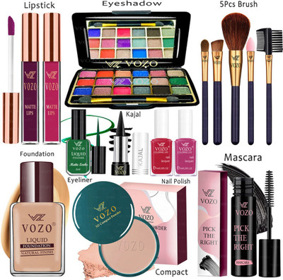 VOZO Makeup Kit Sets One-stop Beauty Package for Beginners and Professionals VT-303(Pack of 15)