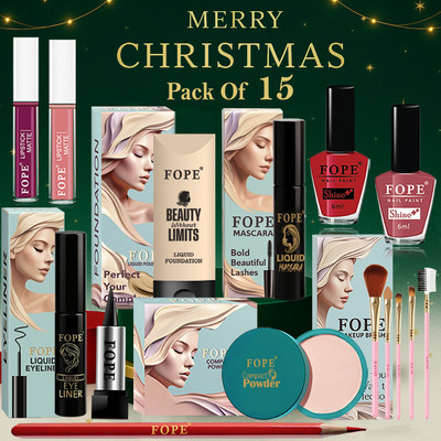 FOPE Beauty Gift Box for College Students Christmas Edition Matte Finish Set(Pack of 15)