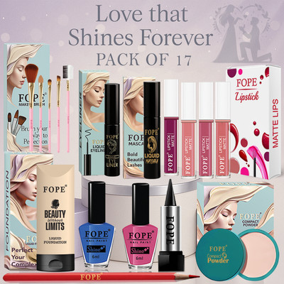 FOPE Makeup Gift Combo for College Girls waterproof long stay luxury gift set(Pack of 17)
