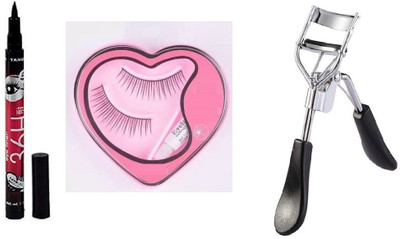HINSHITSHU J & F Waterproof Gel Eyeliner ( 36 Hours ) With Eyelashes & Curler