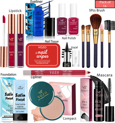 VOZO Bridal Makeup Kit Combo Collection 16 Must-Have Beauty Essentials 466(Pack of 16)