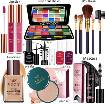 VOZO Makeup Kit Sets One-stop Beauty Package for Beginners and Professionals Set-338(15 Items in the set)