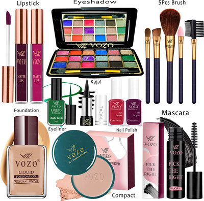VOZO Makeup Kit Sets One-stop Beauty Package for Beginners and Professionals KT-163(Pack of 15)