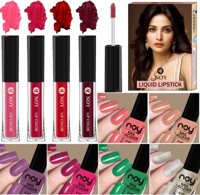 NOY Nail Paint Lipstick Combo The Perfect Pair(Pack of 10)