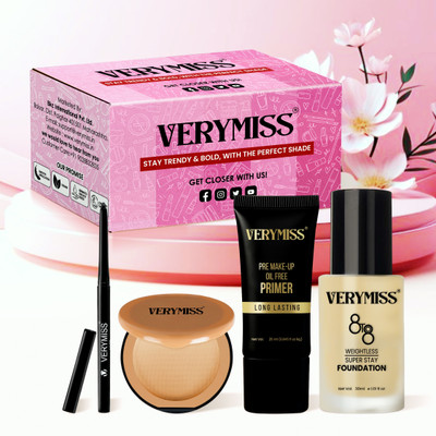VERYMISS Perfect Daily Wear Makeup Combo I Pack of 4 I Long Lasting I Lightweight(Pack of 4)