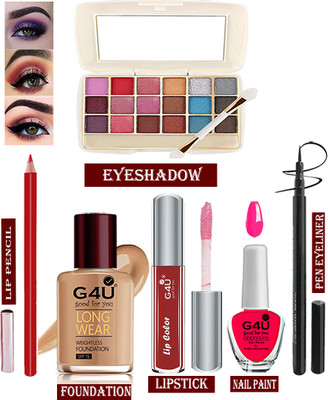 G4U Glow & Go: Travel-Friendly Makeup Kit with 6+ Essentials A04(Pack of 6)