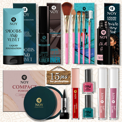 NOY Makeup Combo Kit For Women Ideal For Glowing Skin, Full Coverage & All Skin Type(Pack of 15)