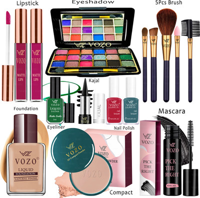 VOZO Makeup Kit Sets One-stop Beauty Package for Beginners and Professionals Set-200(Pack of 15)