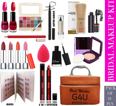 G4U All in One Makeup Kit Makeup Kit for Women Full Kit Multipurpose Makeup Kit A15(Pack of 18)