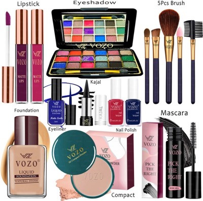 VOZO Makeup Kit Sets One-stop Beauty Package for Beginners and Professionals 120(Pack of 15)