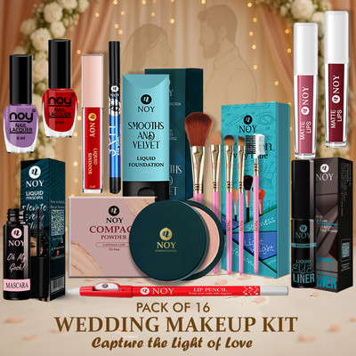 NOY Complete Makeup Kit Waterproof All in One Bridal Combo for Wedding(Pack of 16)