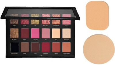 Zailie High Quality Rose Gold Eyeshadow Palette with 2 in 1 Blender Puff