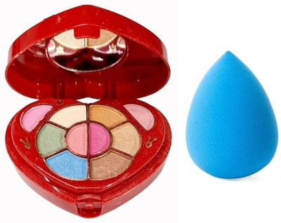 Ashyra Heart Shape Professional Makeup Kit with Makeup Puff for Makeup(Pack of 2)