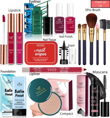 VOZO Bridal Makeup Kit Combo Collection 16 Must-Have Beauty Essentials 460(Pack of 16)