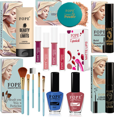 FOPE Makeup Combo Set for Women Long Lasting Smudge Proof Waterproof Cosmetic Kit(Pack of 15)
