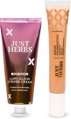 Just Herbs Strobe Cream & Dewy Serum Foundation Natural SPF 30+ | Pack of 2(Pack of 2)