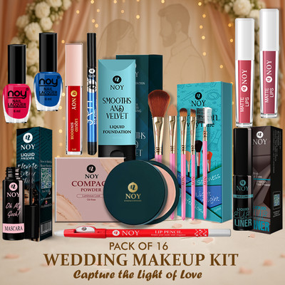 NOY Full Makeup Set All in One Bridal Glow Makeup Kit for Wedding Gift(Pack of 16)