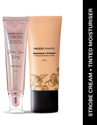 FACES CANADA 2-Step Glow Getter Makeup Kit - Rose Gold Strobe Cream & Tinted Moisturizer(65 ml)