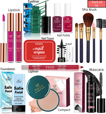 VOZO Bridal Makeup Kit Combo Collection 16 Must-Have Beauty Essentials 536(Pack of 16)