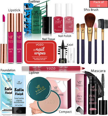 VOZO Complete Makeup Kit with 16 Must-Have Beauty Essentials 305(Pack of 16)