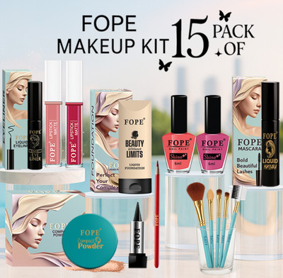 FOPE Makeup Kit For Women Premium Edition Stylish Bridal Wedding Party Makeup Set(Pack of 15)