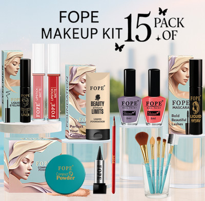 FOPE Makeup Kit Waterproof For Girls Smudge Proof Long Lasting Bridal Party Makeup(Pack of 15)