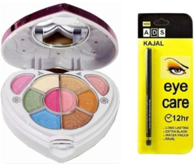 Ashyra Heart Shape Professional Makeup Kit with Matte Intense Kajal(Pack of 2)