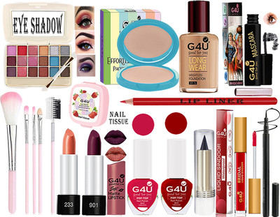 G4U All in One Daily Use Makeup Kit For Woman & Girls (Pack of 18 Pcs)A09052043(Pack of 18)