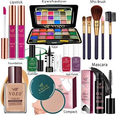 VOZO Makeup Kit Sets One-stop Beauty Package for Beginners and Professionals VT-71(Pack of 15)