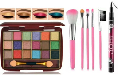 YELGO waterproof eyeliner with eyeshadow & makeup brush (Pack of 3)