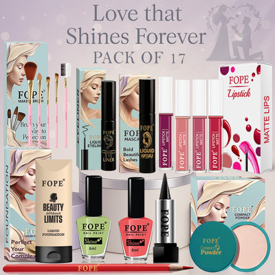 FOPE Makeup Kit for Beginners waterproof smudge proof daily use essential kit(Pack of 17)